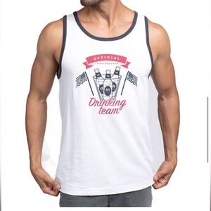 TRAVIS MATHEW White and Red Graphic Tank Top Size Large